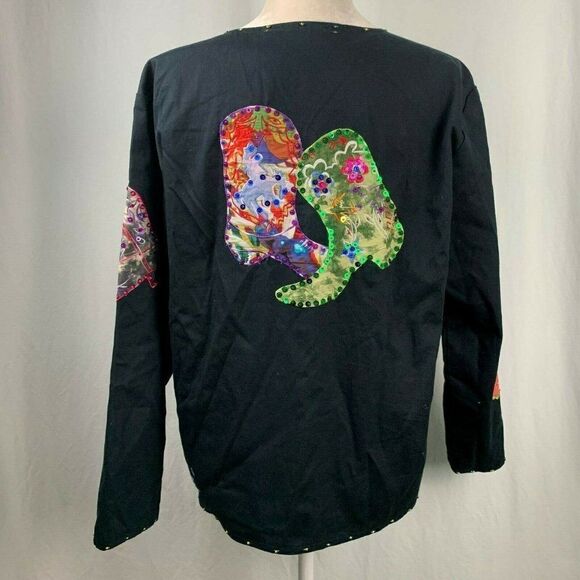 Vintage 90s Western Jacket M Applique Sequins - Picture 5 of 8